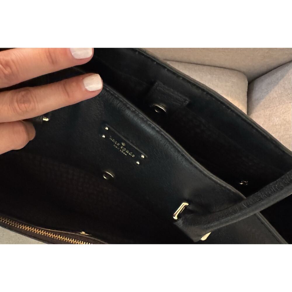 Kate Spade New York Maeve Grove Street Black Leather Tote - Picture 13 of 14
